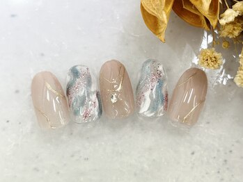 キャンアイドレッシー 足利店(Can I Dressy)/夏・大人可愛い上品ネイル￥6000