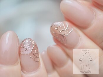 オトナネイル(otona nail)/手書きローズマグネットネイル