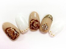 クリスタルネイル ボンベルタ橘店(CRYSTAL NAIL)/チップ×ローズ