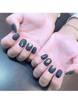 ネイルサロン ユー(Yu...)/黒マットnail