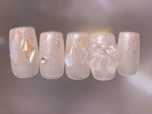 ジェミーネイル シンジュク(Jemiy nail shinjuku)/ピンクオーロラリボン￥8480