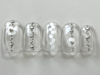 ネイルメゾン 天神店(NAIL MAISON)/クリア花ホロシンプル¥4550