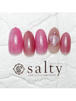ネイルアンドアイラッシュサロン ソルティ 寺田町(salty)/フラワーネイル