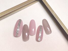 くすみラメラインネイル￥7800