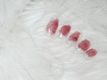 血色ネイルチークネイル/韓国