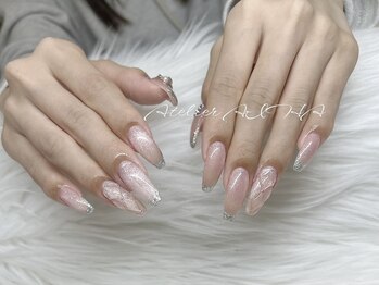 ガラスフレンチ/ロングネイル