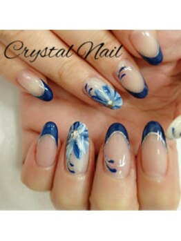 クリスタルネイル ボンベルタ橘店(CRYSTAL NAIL)/アート×フレンチ