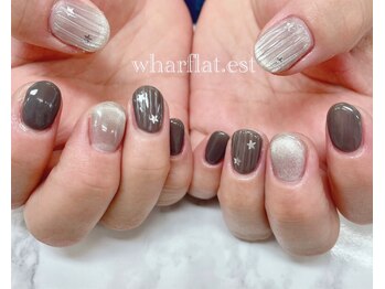 ワーフラット エスト(wharflat.est)の写真/【人気No.1☆定額デザイン◆クーポン利用でハンド4900円♪】美しい指先に気分がアガる！モチの良さも◎