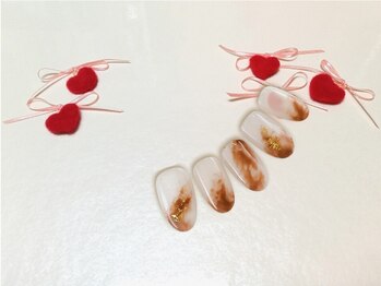 FAST NAIL 春日部店【パラジェル/ジェルネイル専門/定額/マグネット/フットネイル】/ピーコック フレンチ【11634】