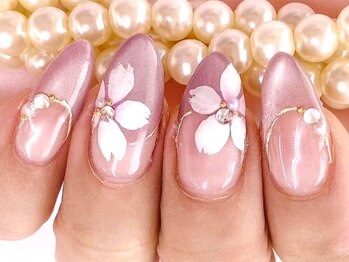 ネイルサロンティーモ(Nail Salon Tmo)の写真/付替ジェルオフ無料★雑誌に掲載されました!JNA1級の高技術[写真:桜マグネットバルーンフレンチ¥7980]