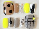 夏フットネイル アシンメトリー