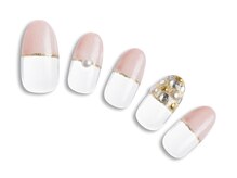 プラスネイル 北千住東口店(PLUS NAIL)/【454】フレンチ×きらきら¥6589