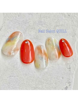 ネイルサロン クイル(QUILL)/6月オレンジ(2)