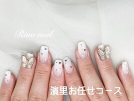 冬のホワイト蝶々ネイル678