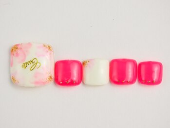 まつげアンドネイル ディアマンローズ(DIAMANT ROSE)/ふんわりフットネイル6930円