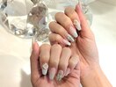水色グラデ×キラキラネイル☆