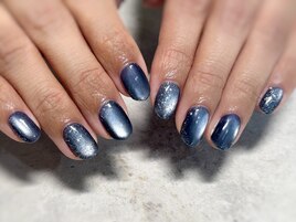 ネイビーにフラッシュラメ