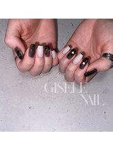 ジゼルネイル(Gisele Nail)/シースルーブラック&ハート