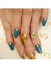 クリスタルネイル ボンベルタ橘店(CRYSTAL NAIL)/ワンカラー×べっ甲