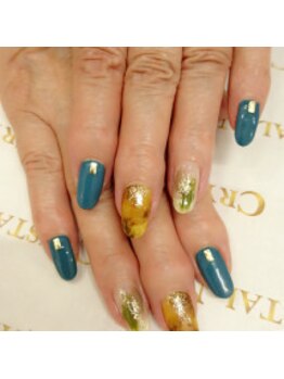 クリスタルネイル ボンベルタ橘店(CRYSTAL NAIL)/ワンカラー×べっ甲