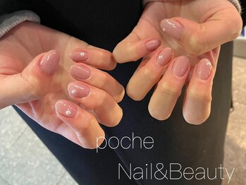 ア―ジュポシェフリル 天神西通り店(age poche Frill)/パールが可愛いピンクネイル