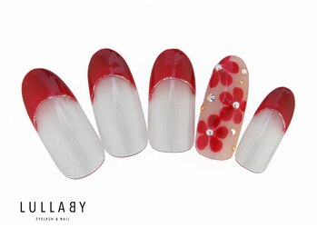 ララバイ 立川北口店(LULLABY)/ラメ入りボルドーフレンチネイル