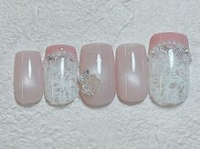 ネイルビート(NAIL BEAT)/レースネイル　フレンチ　花
