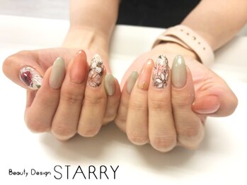 スターリー(STARRY)/シアー 手描き フラワーネイル