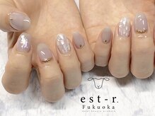 エストアール 博多口店(est-r.)/【くすみカラーネイル】