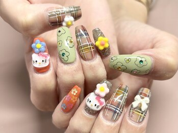 キャッツアイトーキョー 西荻窪店/秋のチェックネイル