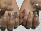 ハンド お花ネイル