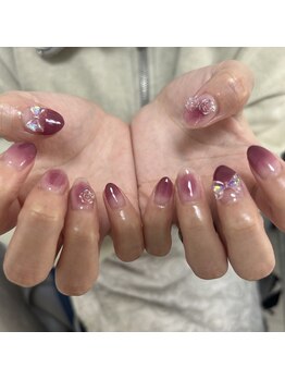 シードットネイル(Cee.nail)/ribbon&rose