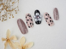 韓国風☆ブラックチェリーnail