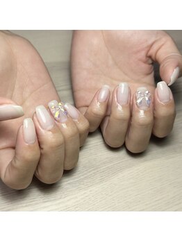 シアーホワイト×リボン