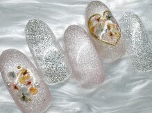 チェリーズネイル(Cherrys Nail)/ドライフラワー ハートネイル