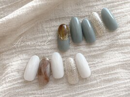 塗りかけべっ甲ネイル