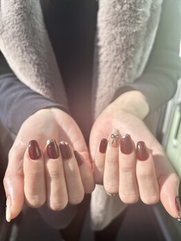 テソロネイル(TESORO nail)/リボンのアートネイル