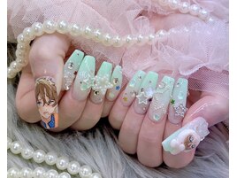 痛ネイル メンカラ 春 星ネイル