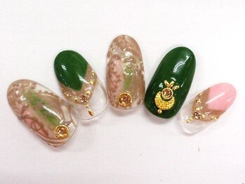 クリスタルネイル ボンベルタ橘店(CRYSTAL NAIL)/チップ×エスニック