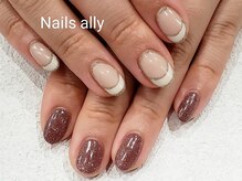 ネイルズアリー 立川店(Nails ally)/フラッシュネイル×フレンチ