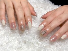 シンプルチェックネイル☆¥8800