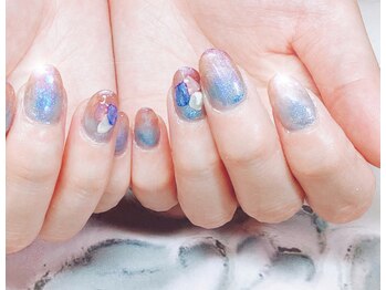 ハッピービューティー(Happy Beauty)/クリアブラウン秋ネイル