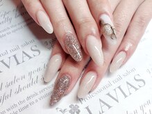 プロフェッショナル ネイルサロン ラヴィアス(LAVIAS)/スカルプ☆ワンカラ-＋アート2本