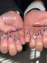 エスネイル 新宿西口店(es NAIL)/豹柄フレンチグラデ