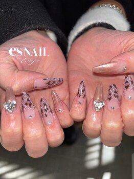 エスネイル 新宿西口店(es NAIL)/豹柄フレンチグラデ