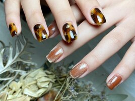 べっ甲×マグネットネイル