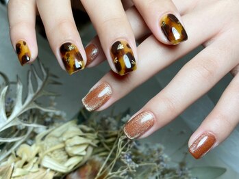 サロンドフォーエイチ(salon de 4H)/べっ甲×マグネットネイル