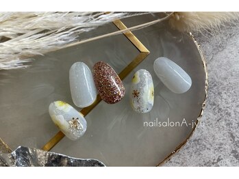 ネイルサロン アージュ(Nail Salon A jyu)/ホワイトフラワーネイル