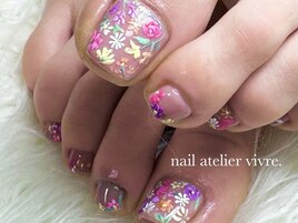 フット/手書き/フラワー