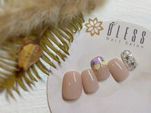 ネイルアンドアイラッシュサロン ブレス 長町南駅店(BLESS)/爪先パンジーがキラリ☆